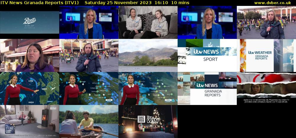 ITV News Granada Reports (ITV1) Saturday 25 November 2023 16:10 - 16:20