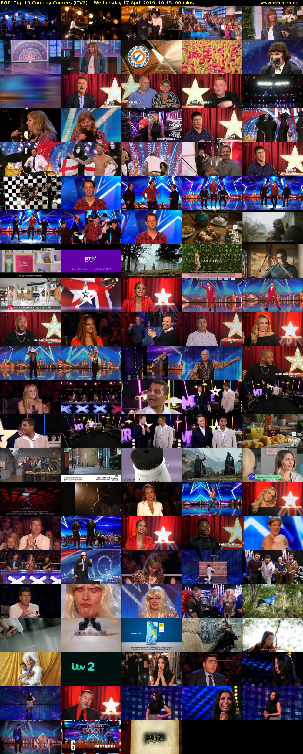 BGT: Top 10 Comedy Corkers (ITV2) Wednesday 17 April 2019 10:15 - 11:15