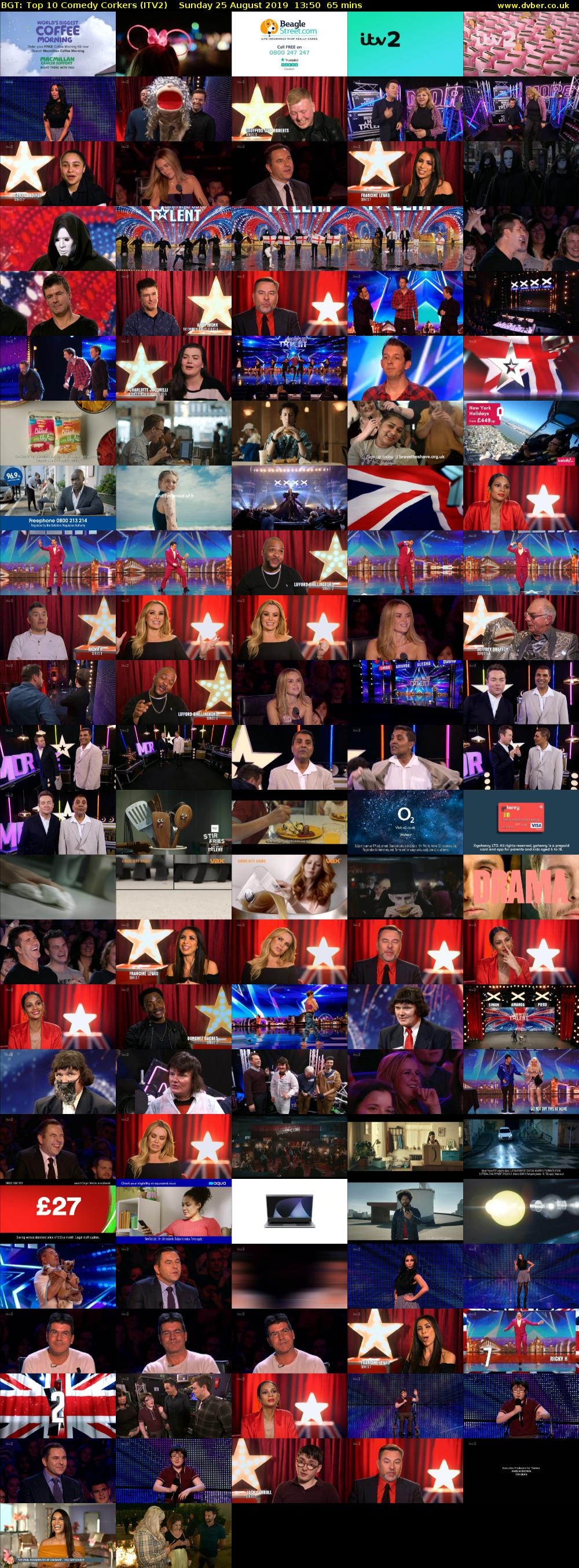 BGT: Top 10 Comedy Corkers (ITV2) Sunday 25 August 2019 13:50 - 14:55