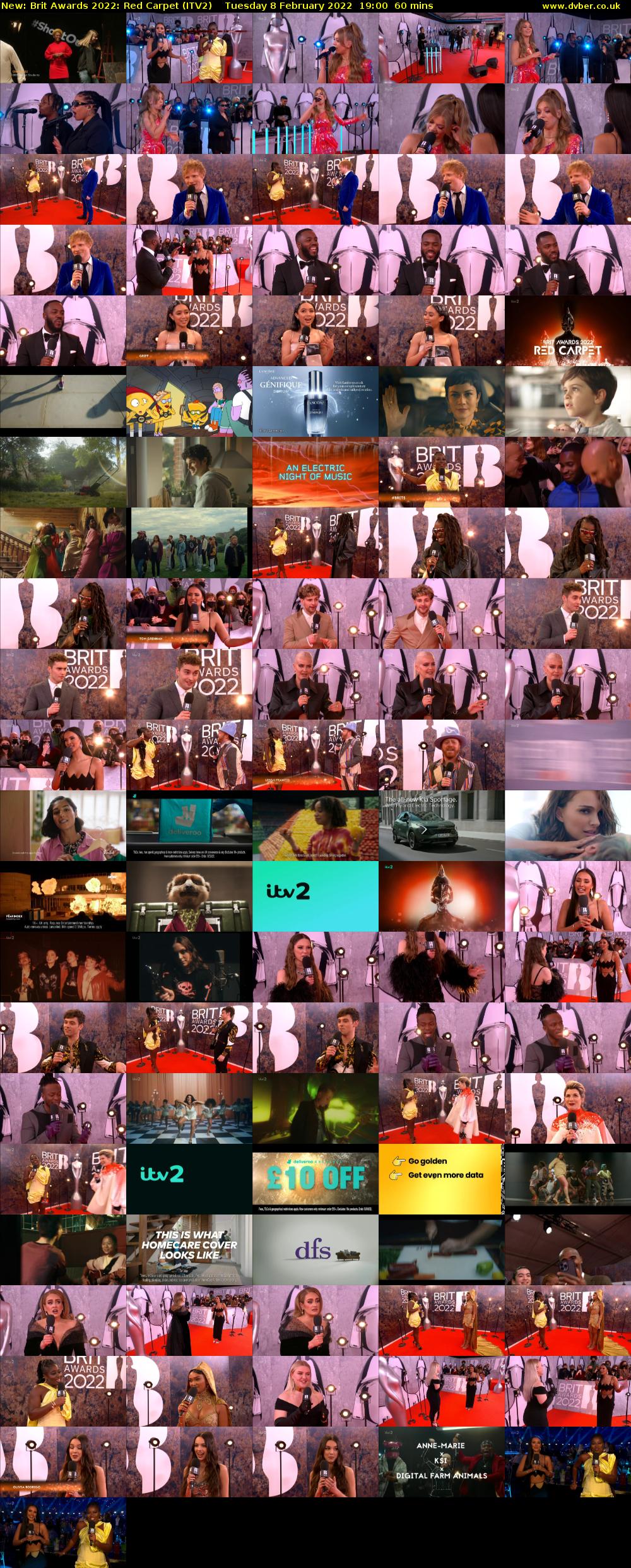 Brit Awards 2022: Red Carpet (ITV2) Tuesday 8 February 2022 19:00 - 20:00
