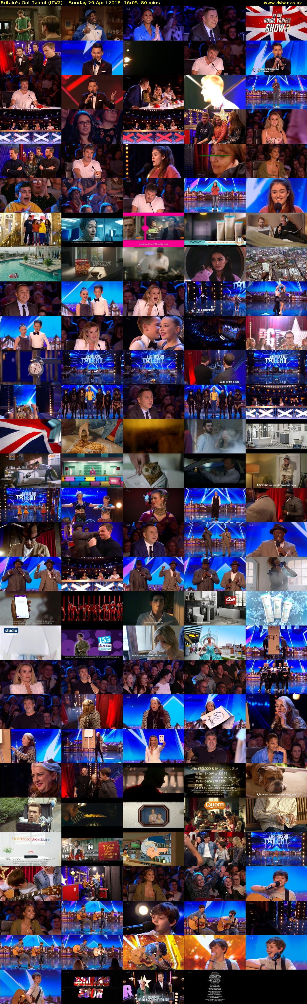 Britain's Got Talent (ITV2) Sunday 29 April 2018 16:05 - 17:25