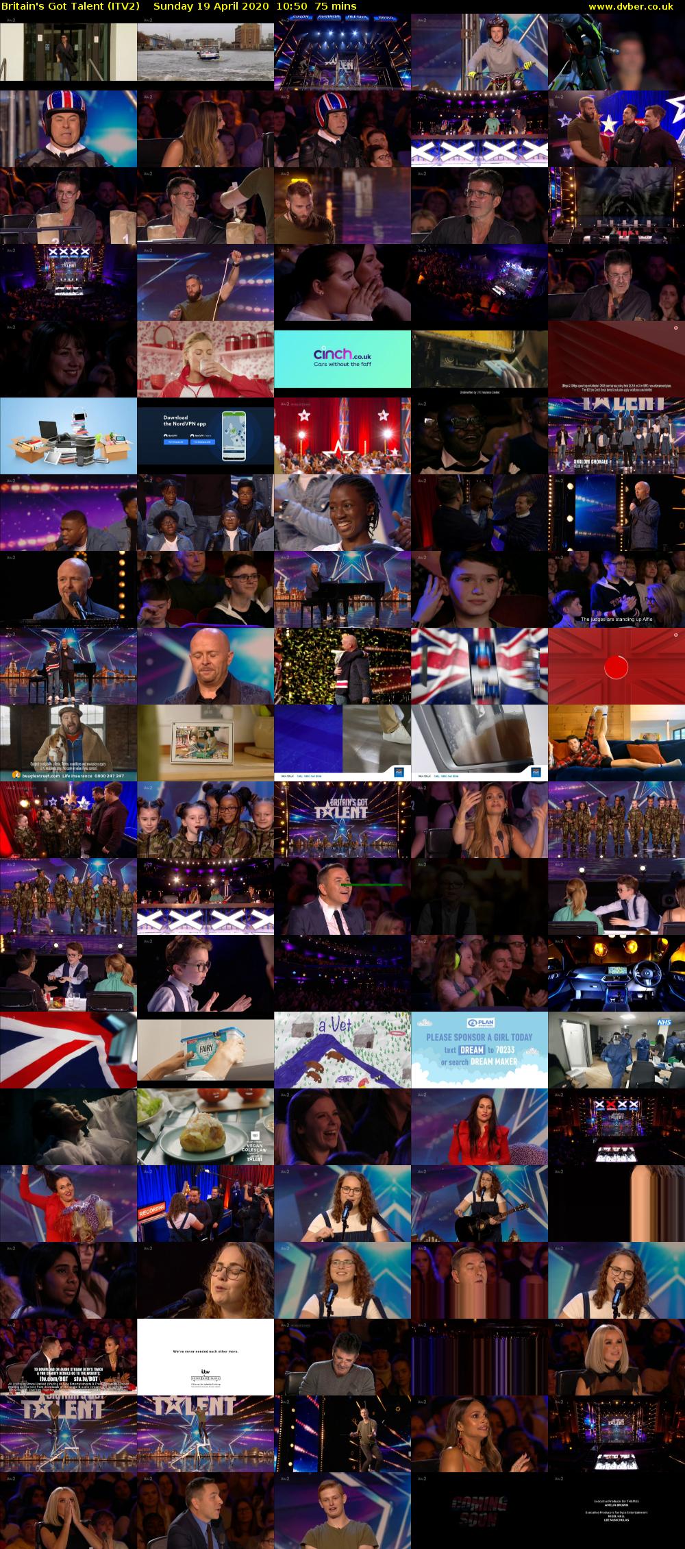 Britain's Got Talent (ITV2) Sunday 19 April 2020 10:50 - 12:05