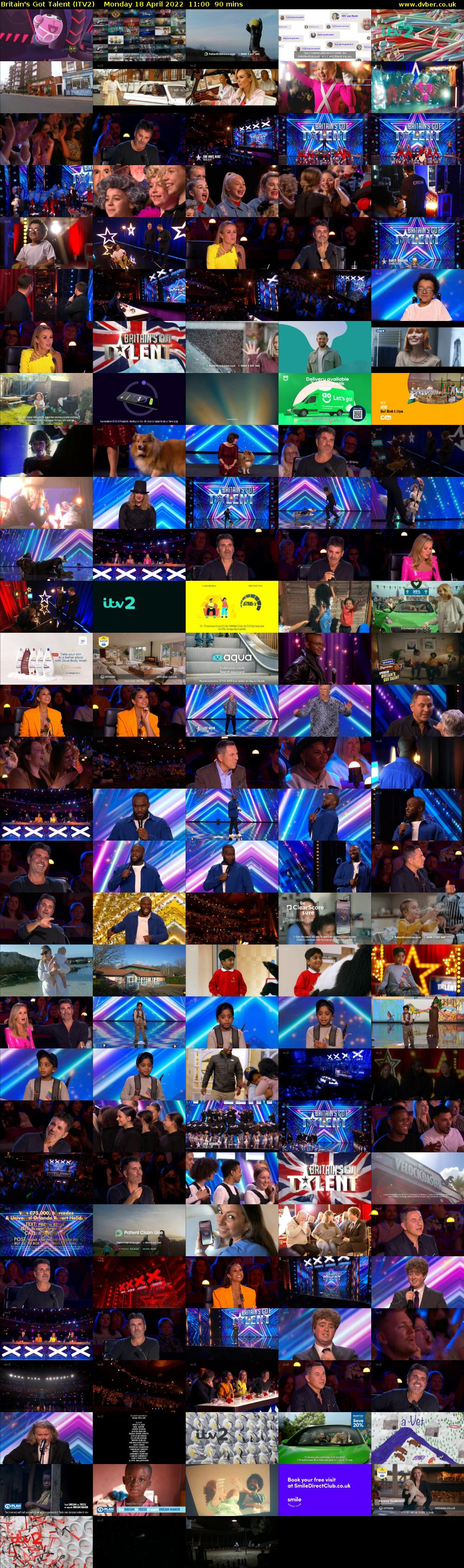 Britain's Got Talent (ITV2) Monday 18 April 2022 11:00 - 12:30