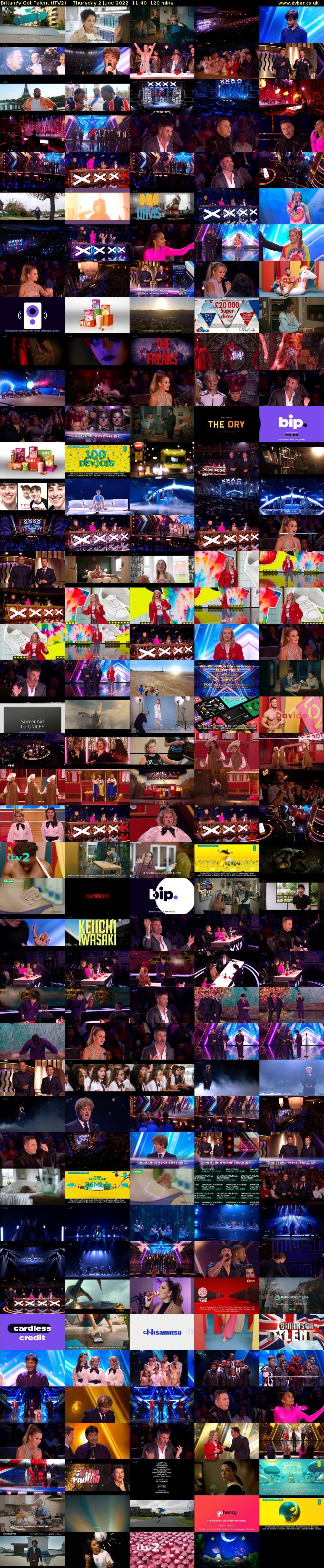 Britain's Got Talent (ITV2) Thursday 2 June 2022 11:40 - 13:40