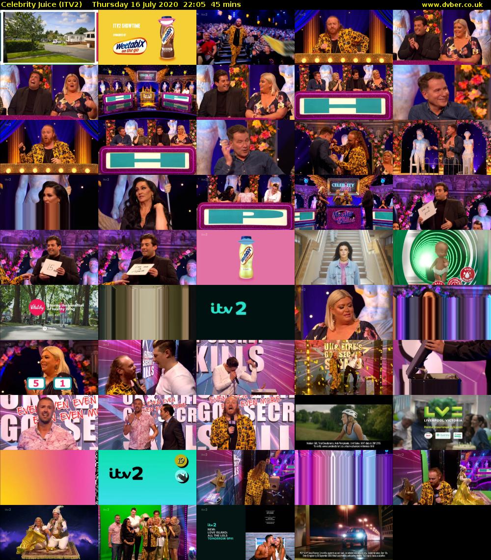 Celebrity Juice (ITV2) Thursday 16 July 2020 22:05 - 22:50