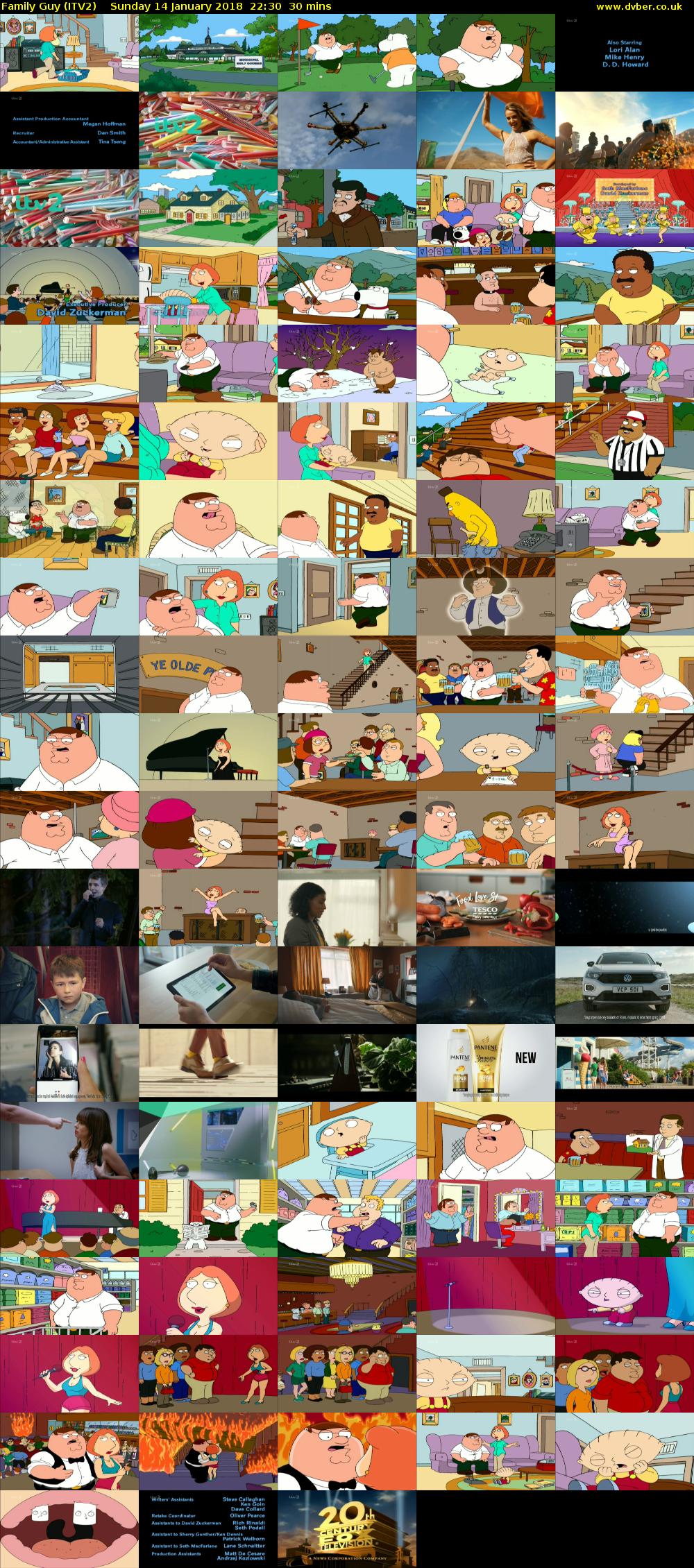 Family Guy (ITV2) Sunday 14 January 2018 22:30 - 23:00