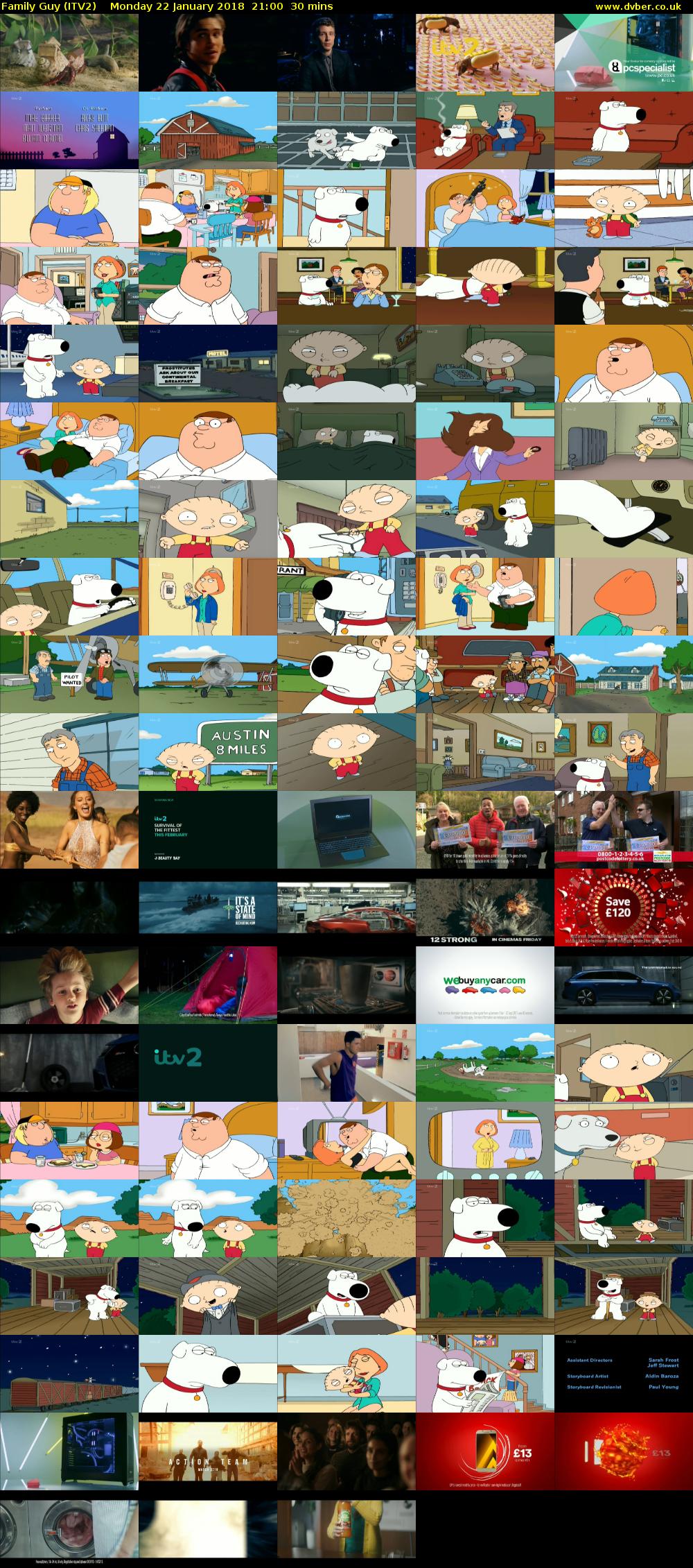 Family Guy (ITV2) Monday 22 January 2018 21:00 - 21:30