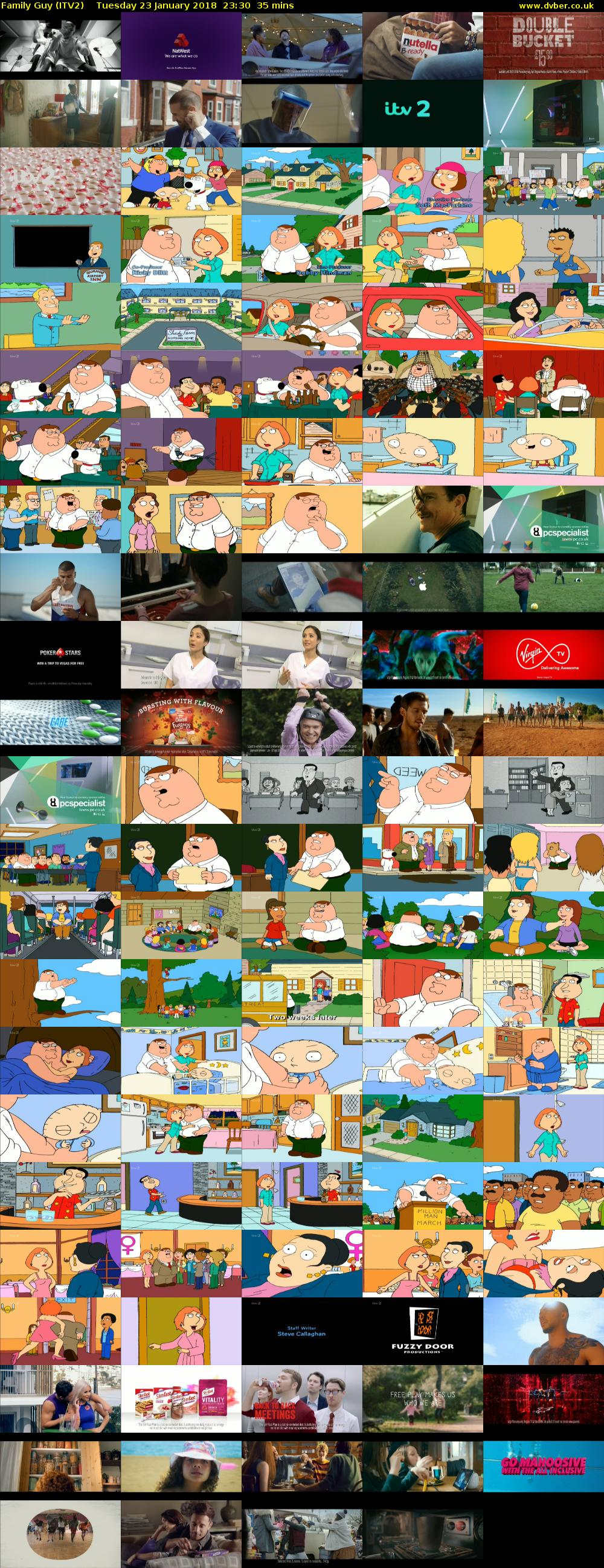 Family Guy (ITV2) Tuesday 23 January 2018 23:30 - 00:05
