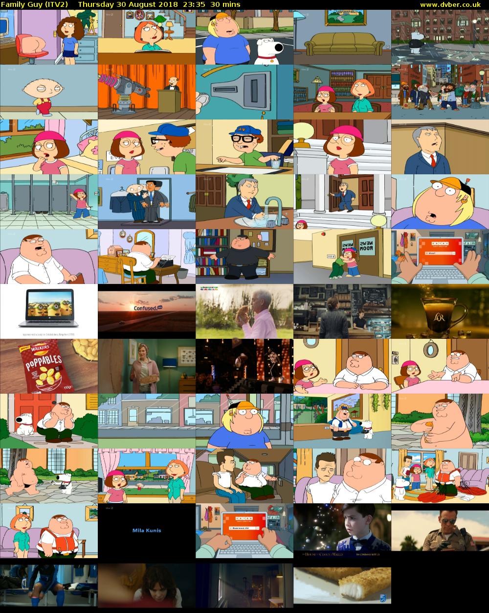 Family Guy (ITV2) Thursday 30 August 2018 23:35 - 00:05