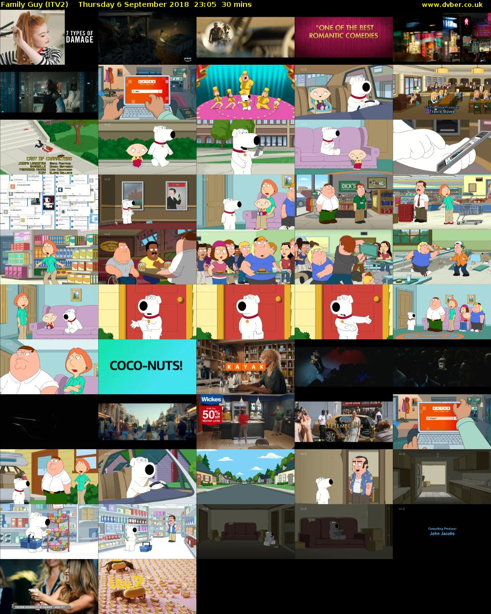Family Guy (ITV2) Thursday 6 September 2018 23:05 - 23:35