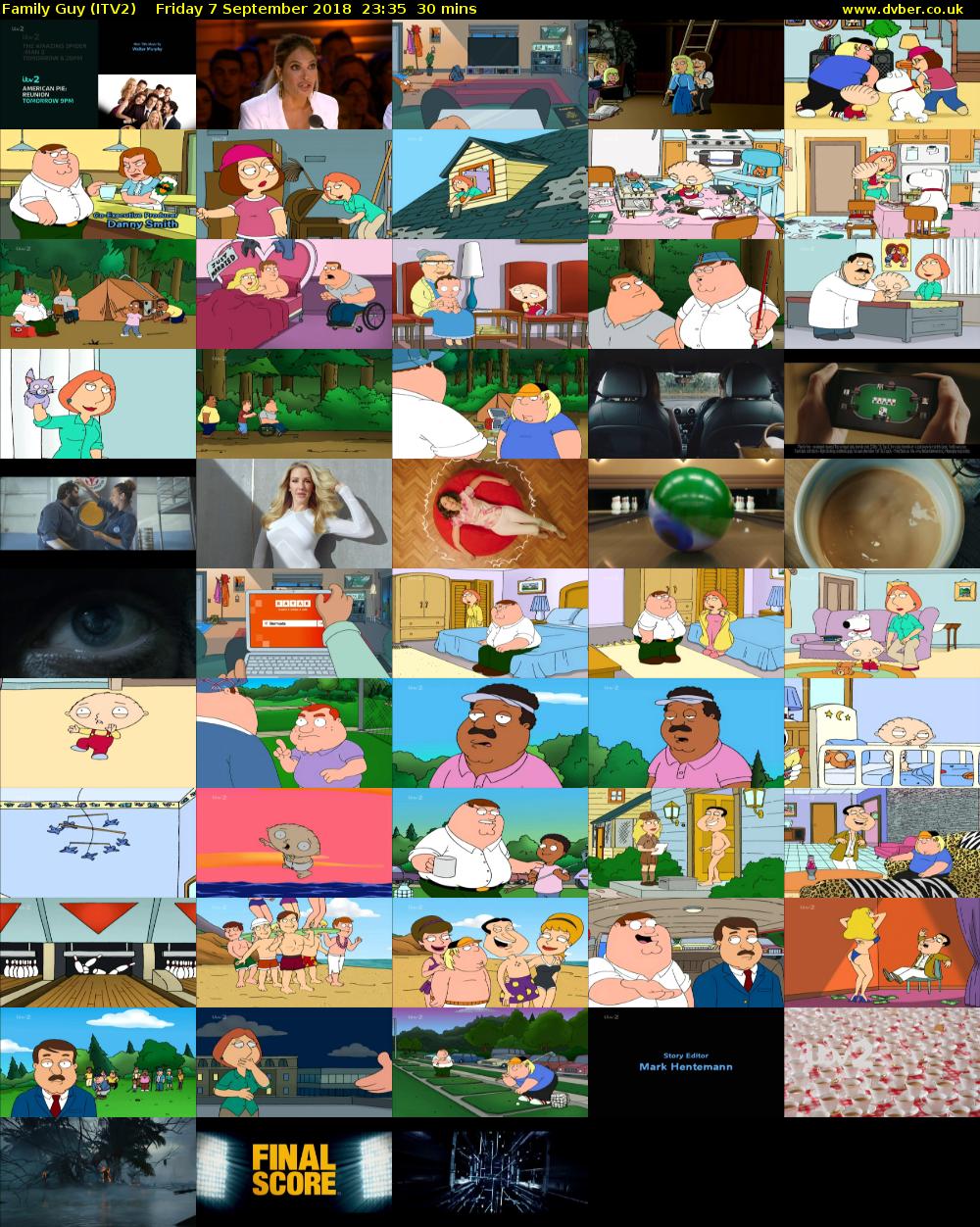 Family Guy (ITV2) Friday 7 September 2018 23:35 - 00:05