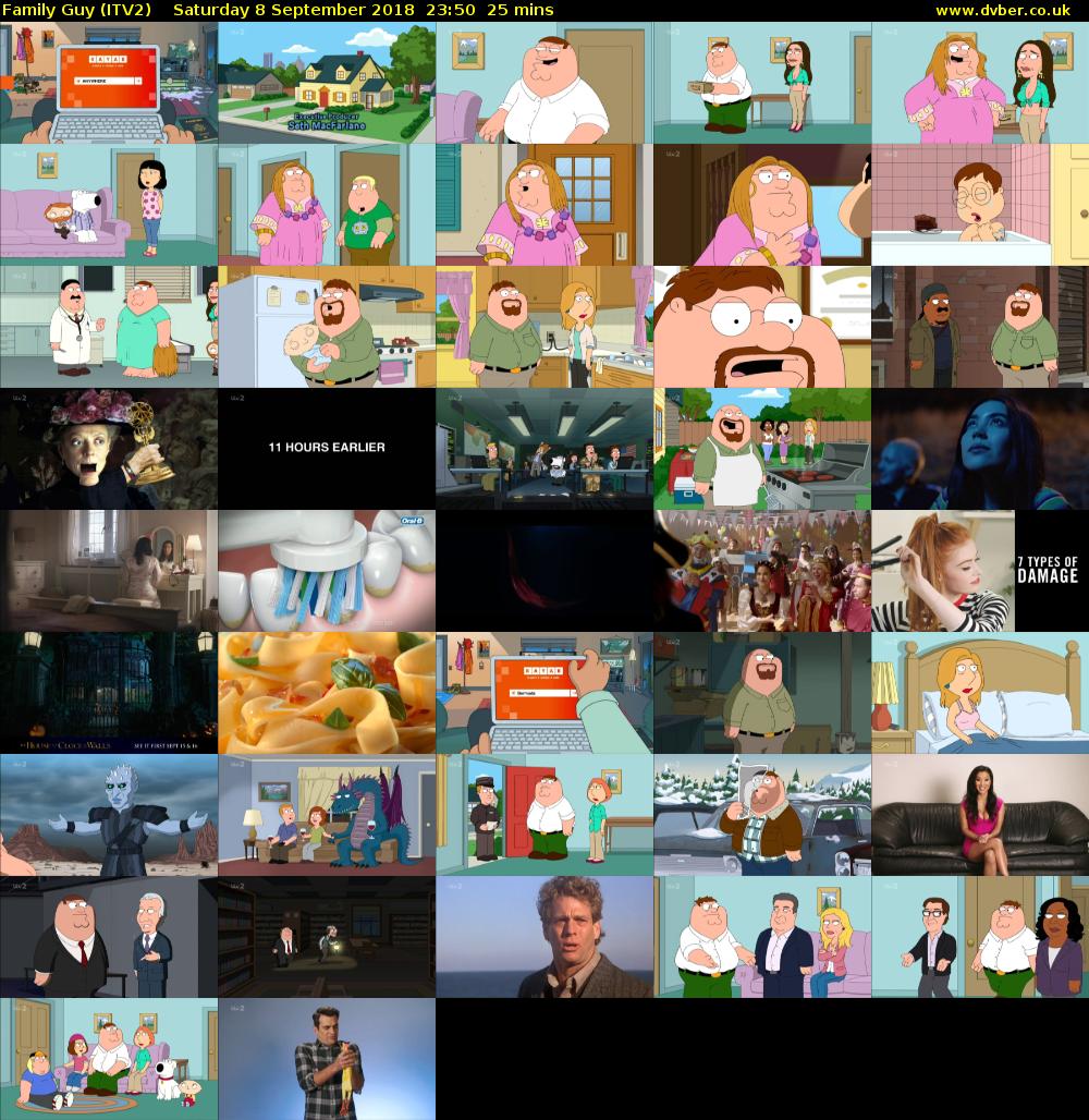 Family Guy (ITV2) Saturday 8 September 2018 23:50 - 00:15