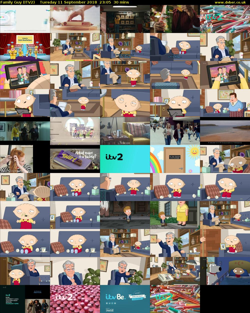 Family Guy (ITV2) Tuesday 11 September 2018 23:05 - 23:35
