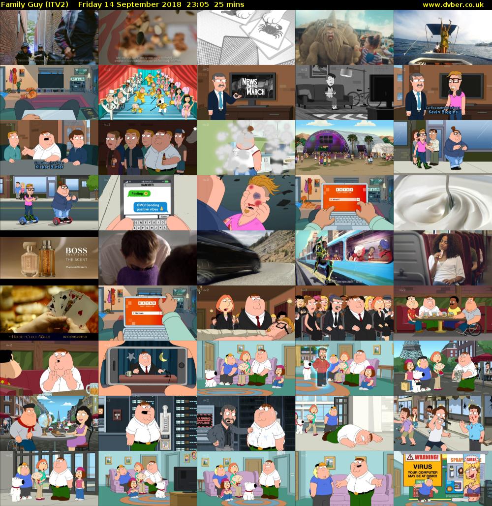 Family Guy (ITV2) Friday 14 September 2018 23:05 - 23:30