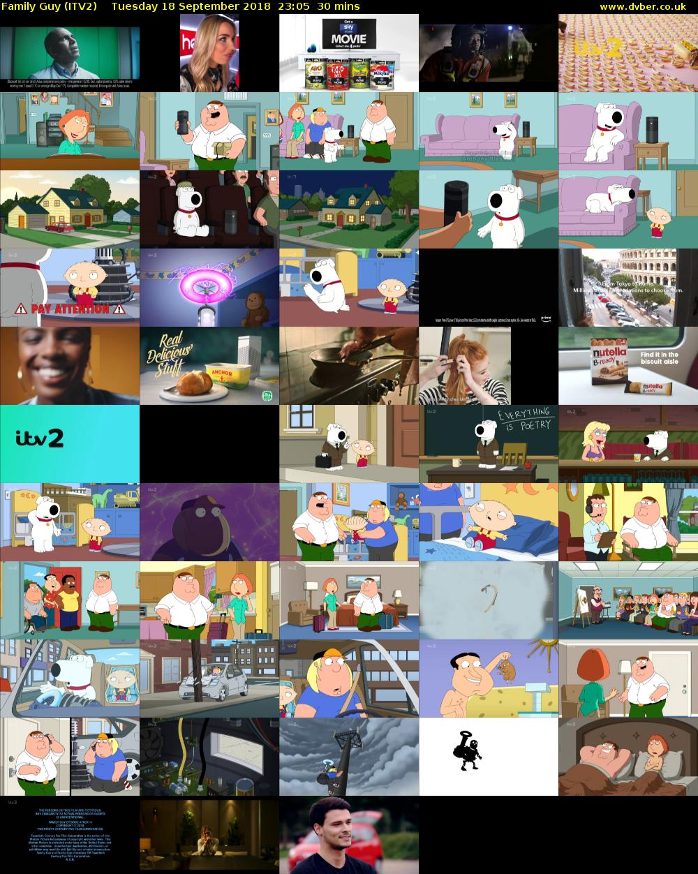 Family Guy (ITV2) Tuesday 18 September 2018 23:05 - 23:35