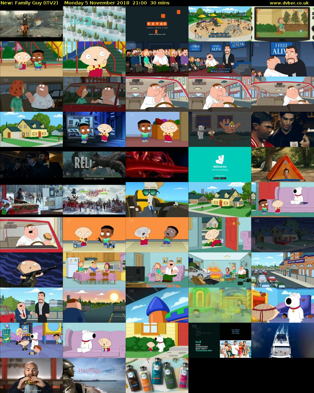 Family Guy (ITV2) Monday 5 November 2018 21:00 - 21:30