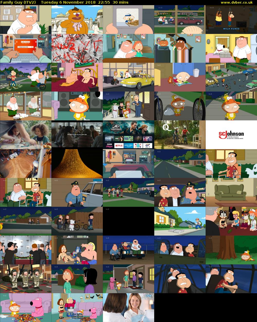 Family Guy (ITV2) Tuesday 6 November 2018 22:55 - 23:25