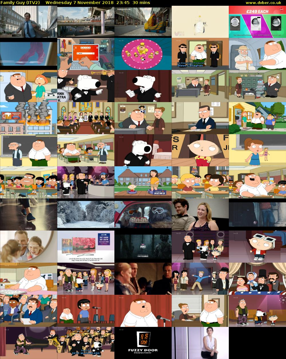 Family Guy (ITV2) Wednesday 7 November 2018 23:45 - 00:15