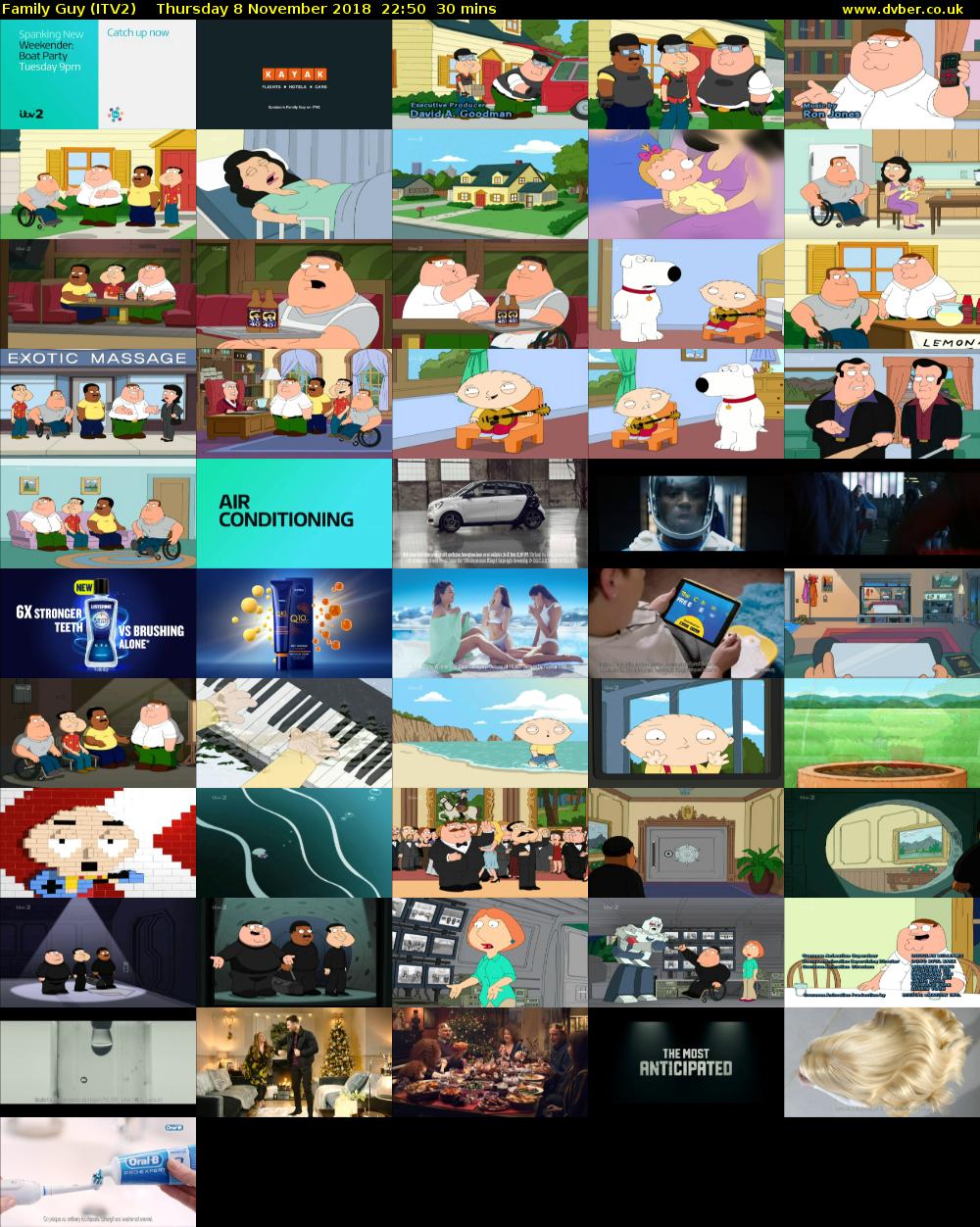 Family Guy (ITV2) Thursday 8 November 2018 22:50 - 23:20
