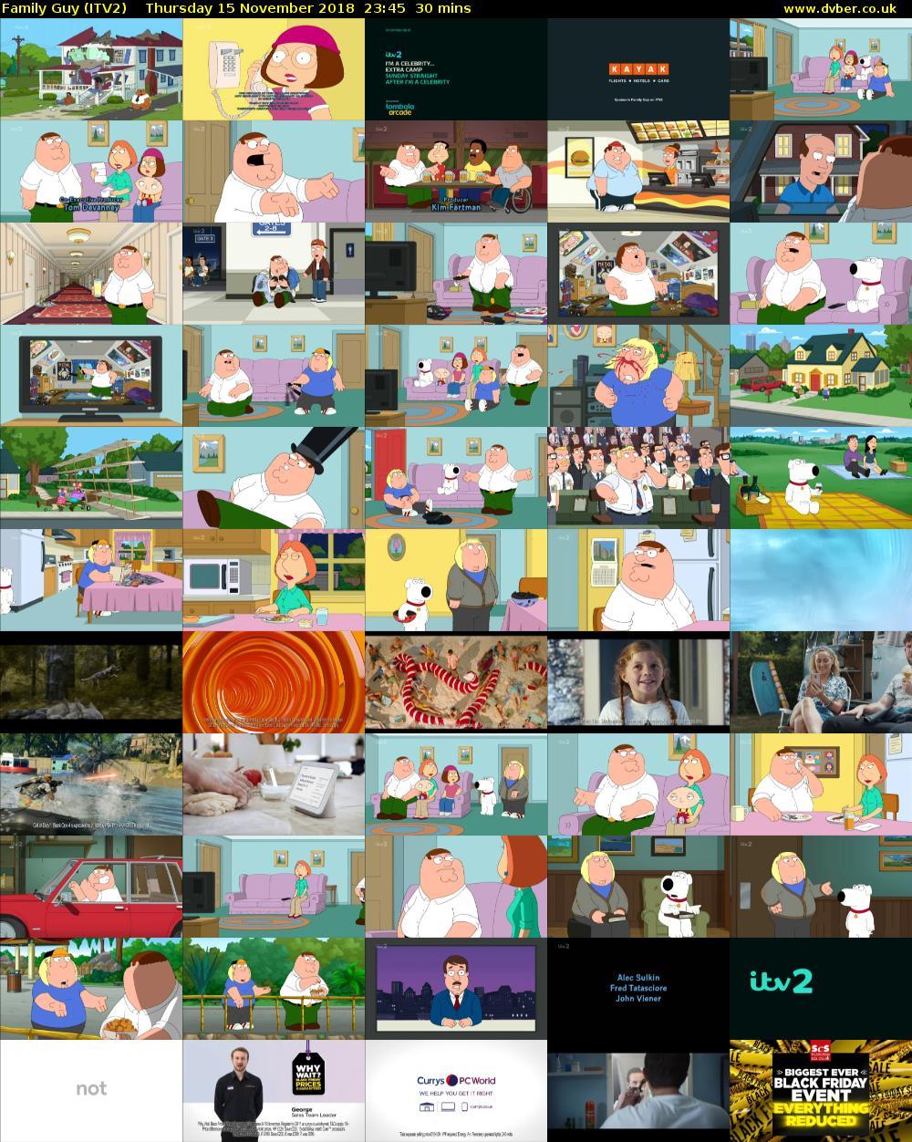 Family Guy (ITV2) Thursday 15 November 2018 23:45 - 00:15