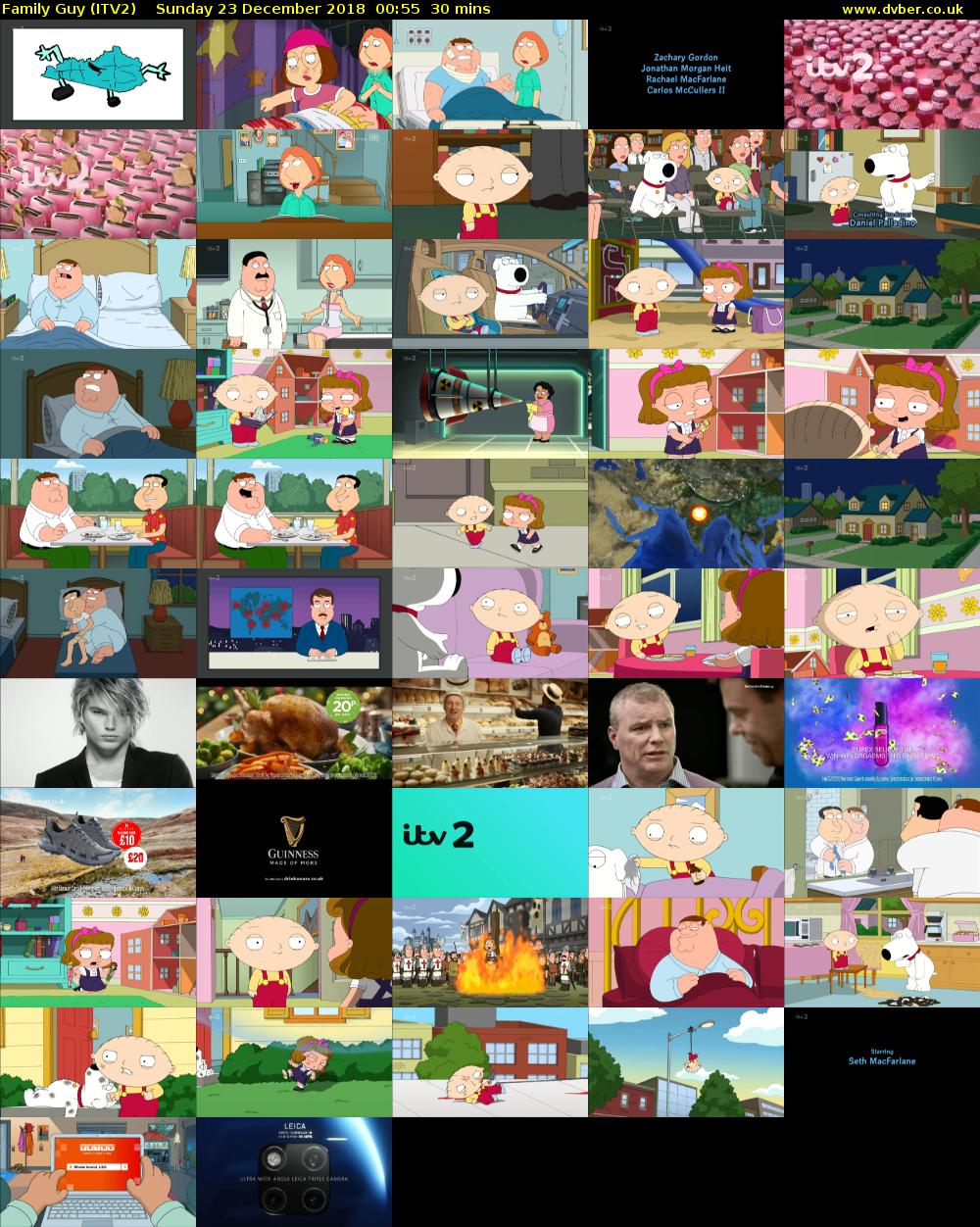 Family Guy (ITV2) Sunday 23 December 2018 00:55 - 01:25