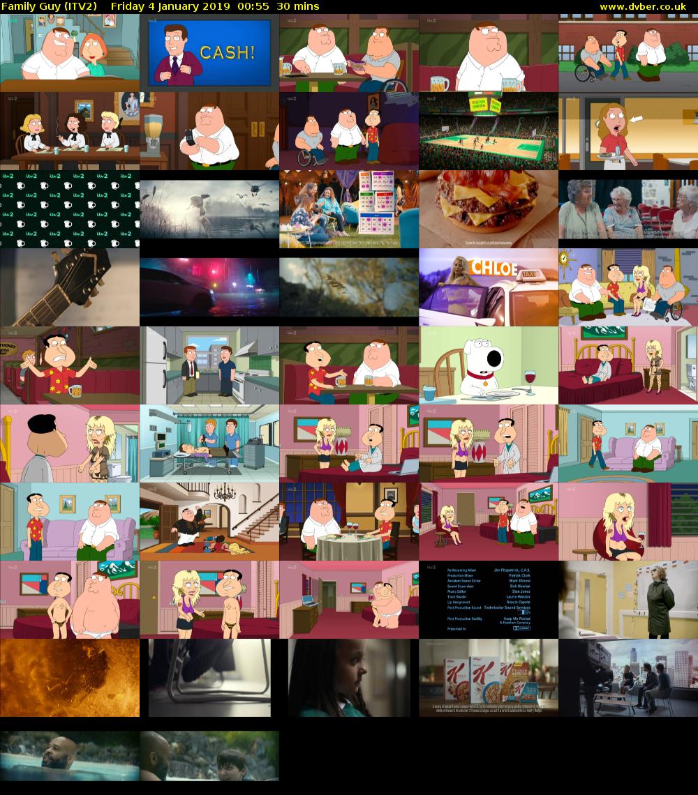 Family Guy (ITV2) Friday 4 January 2019 00:55 - 01:25