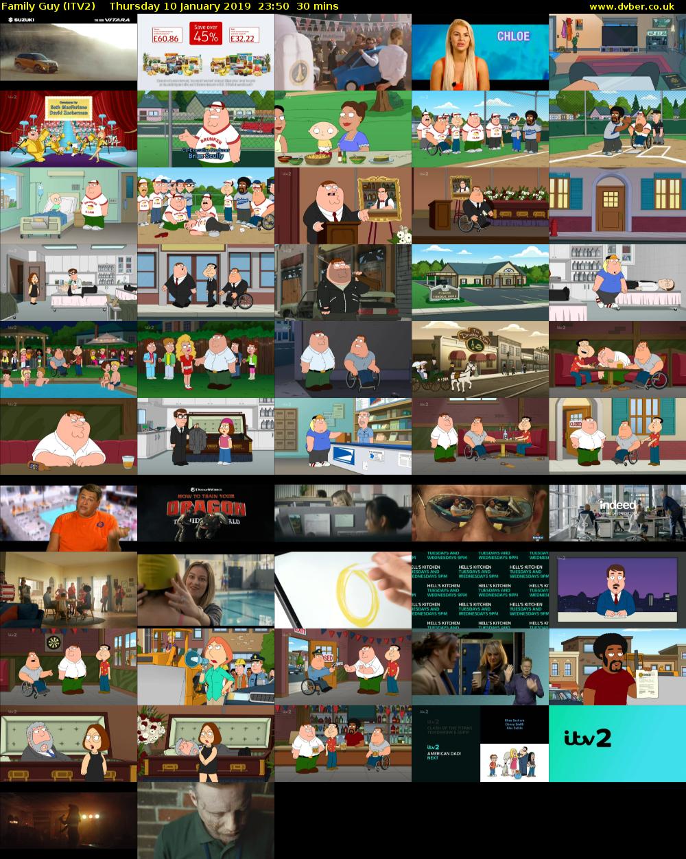 Family Guy (ITV2) Thursday 10 January 2019 23:50 - 00:20