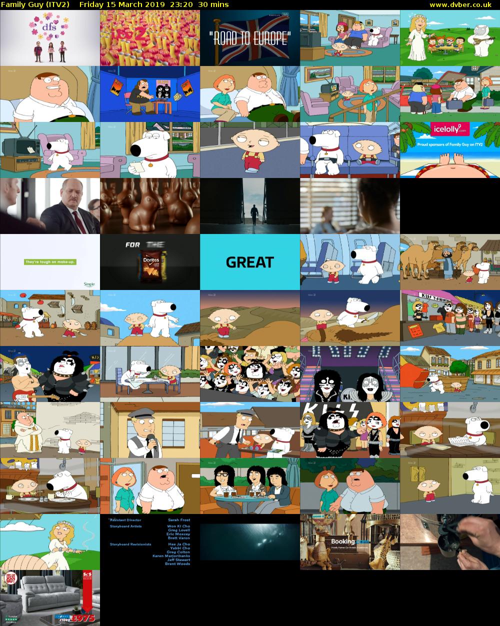 Family Guy (ITV2) Friday 15 March 2019 23:20 - 23:50