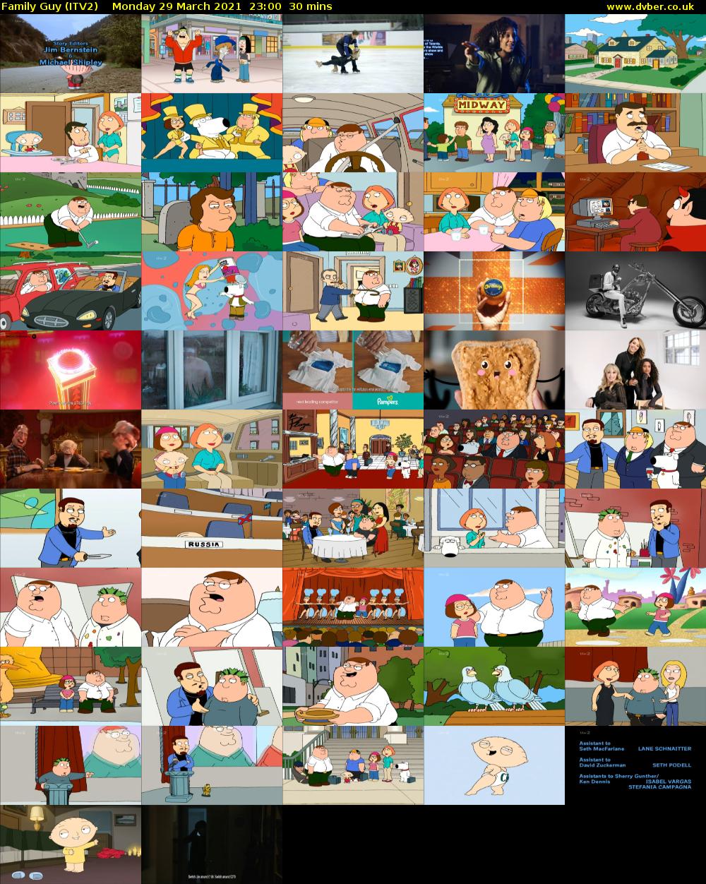 Family Guy (ITV2) Monday 29 March 2021 23:00 - 23:30