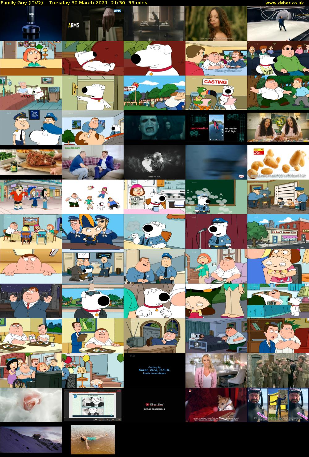 Family Guy (ITV2) Tuesday 30 March 2021 21:30 - 22:05