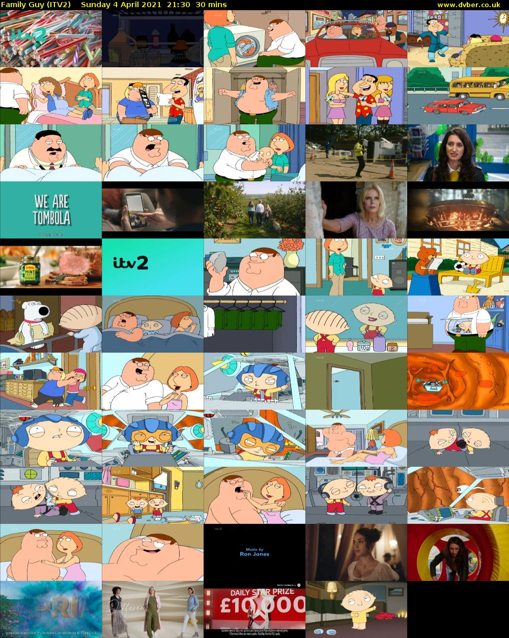 Family Guy (ITV2) Sunday 4 April 2021 21:30 - 22:00
