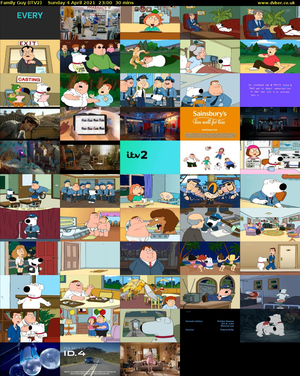 Family Guy (ITV2) Sunday 4 April 2021 23:00 - 23:30