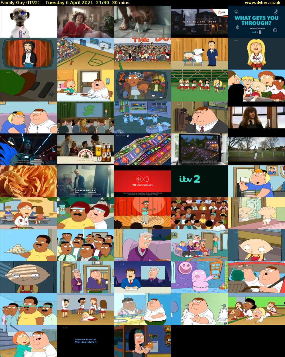 Family Guy (ITV2) Tuesday 6 April 2021 21:30 - 22:00