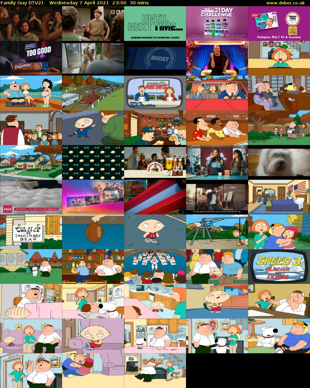 Family Guy (ITV2) Wednesday 7 April 2021 23:00 - 23:30