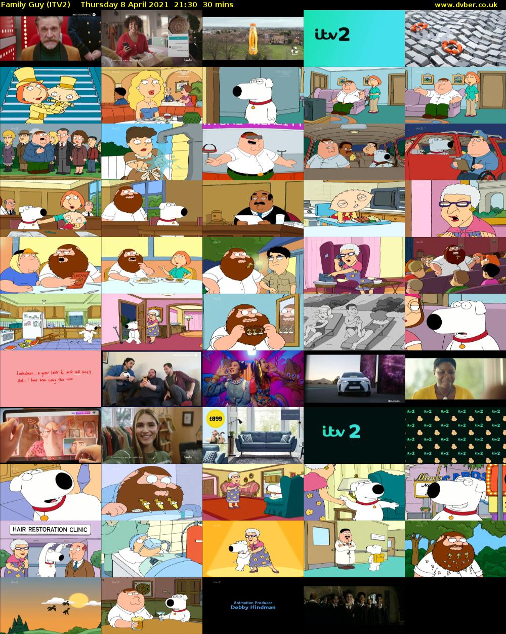 Family Guy (ITV2) Thursday 8 April 2021 21:30 - 22:00