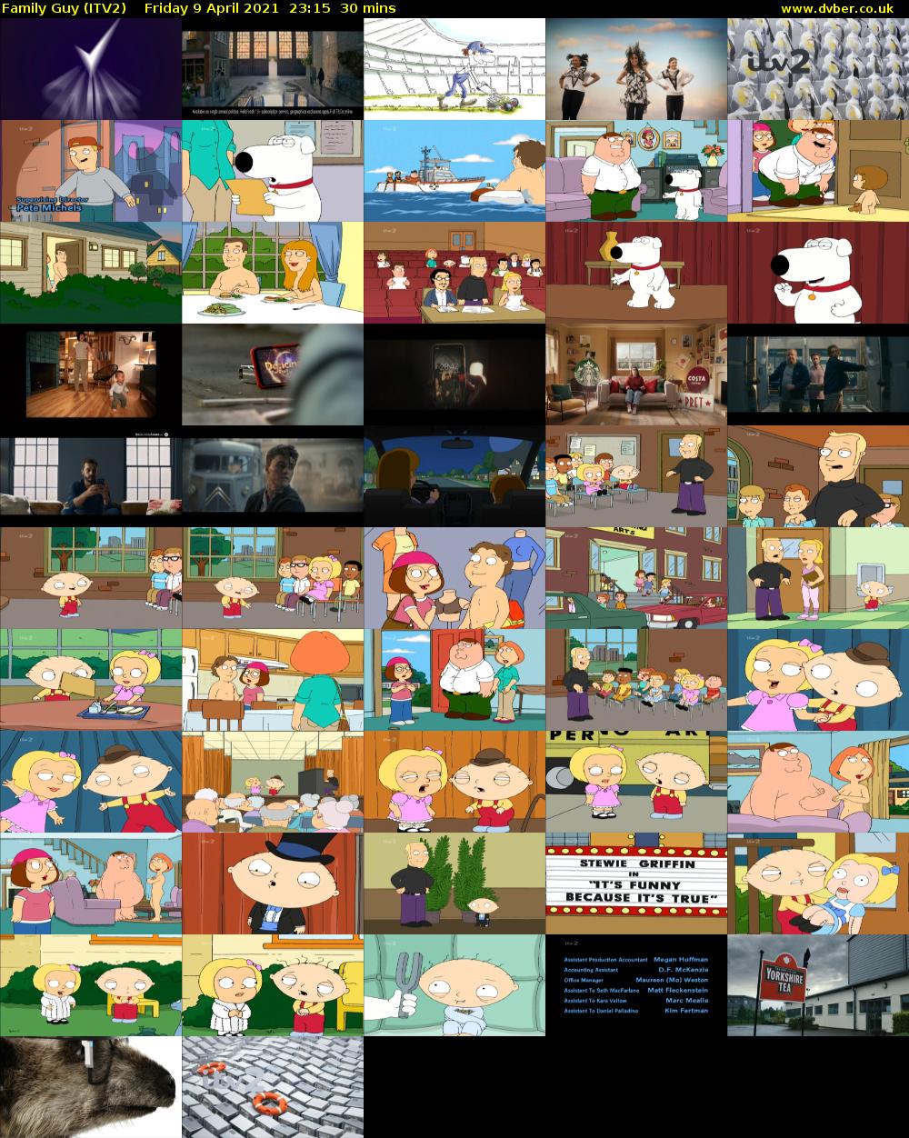 Family Guy (ITV2) Friday 9 April 2021 23:15 - 23:45
