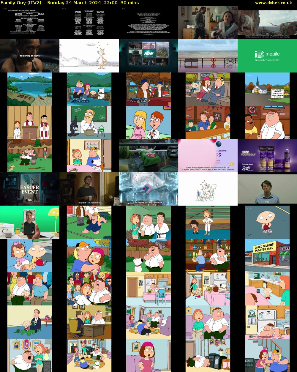 Family Guy (ITV2) Sunday 24 March 2024 22:00 - 22:30