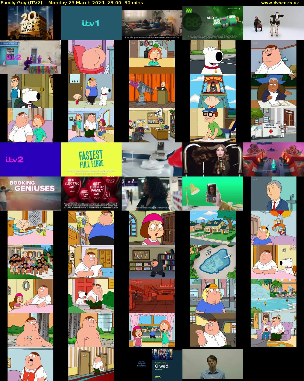 Family Guy (ITV2) Monday 25 March 2024 23:00 - 23:30