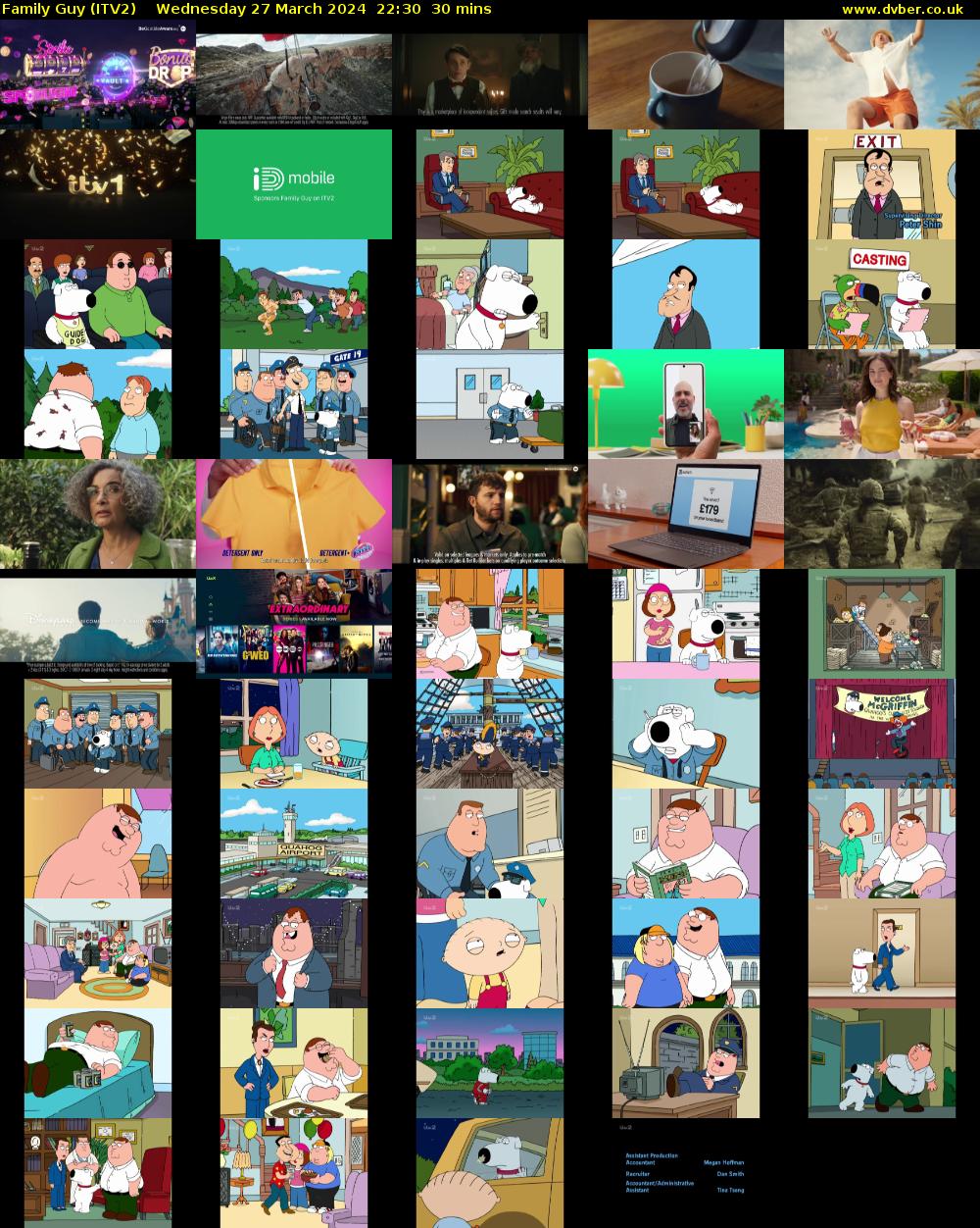 Family Guy (ITV2) Wednesday 27 March 2024 22:30 - 23:00