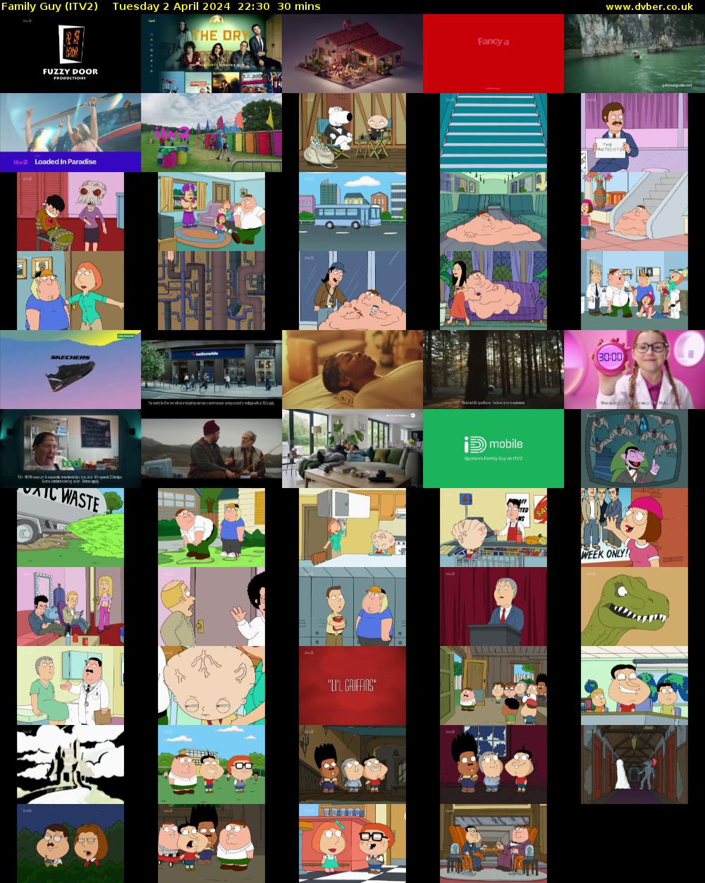Family Guy (ITV2) Tuesday 2 April 2024 22:30 - 23:00
