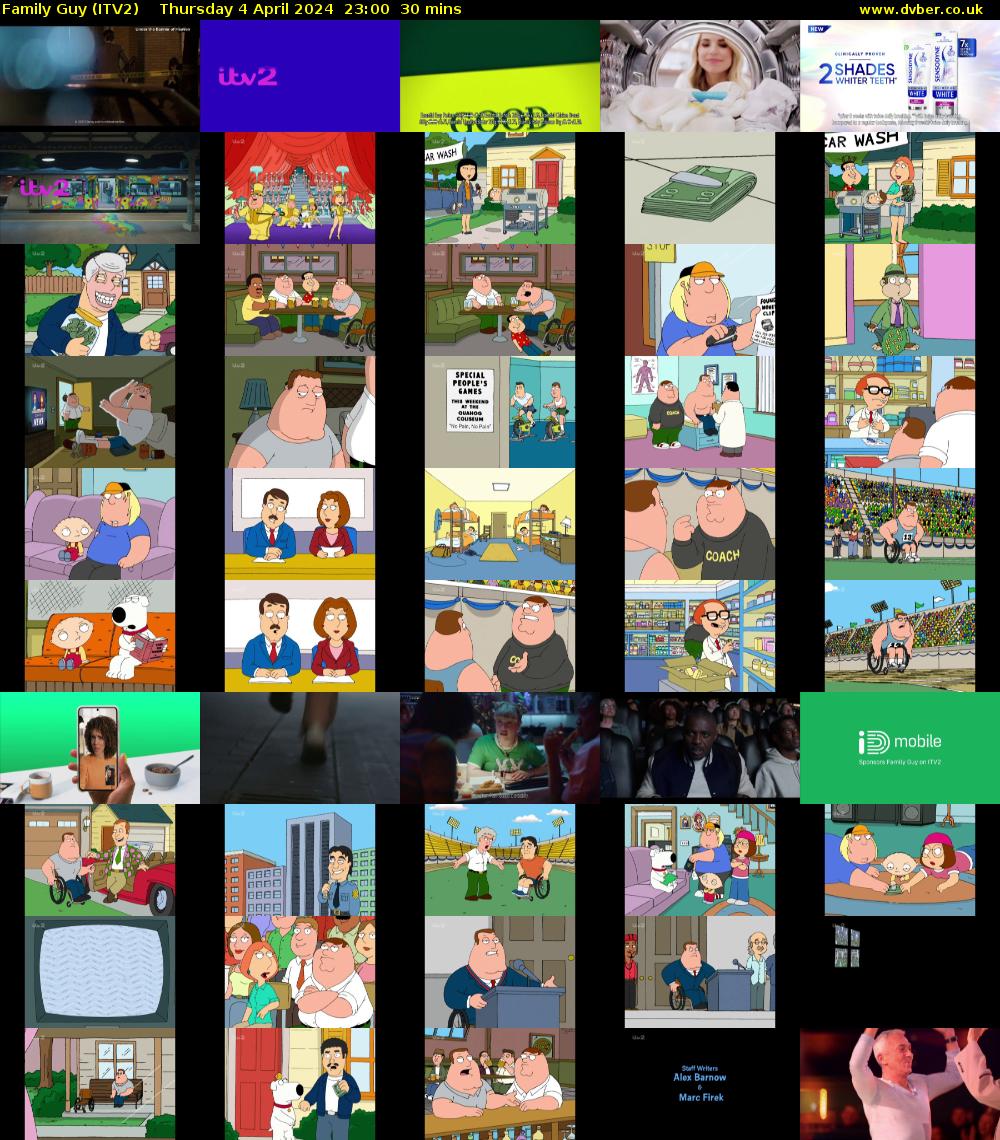 Family Guy (ITV2) Thursday 4 April 2024 23:00 - 23:30