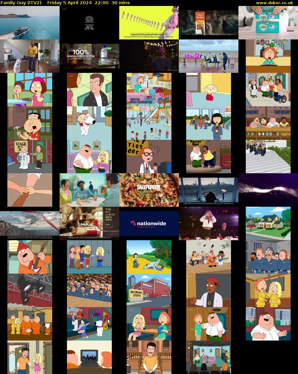 Family Guy (ITV2) Friday 5 April 2024 22:00 - 22:30