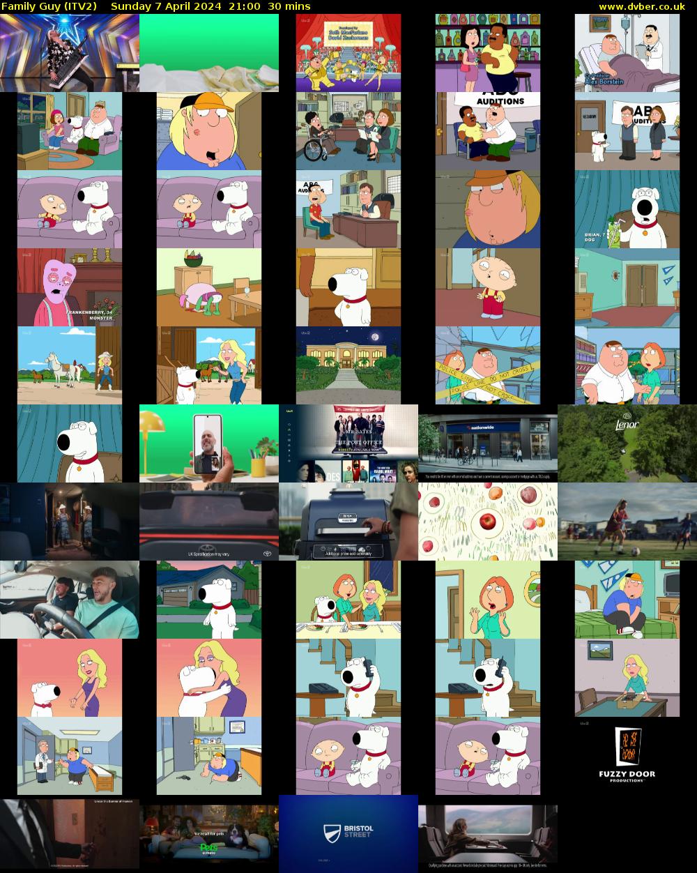 Family Guy (ITV2) Sunday 7 April 2024 21:00 - 21:30