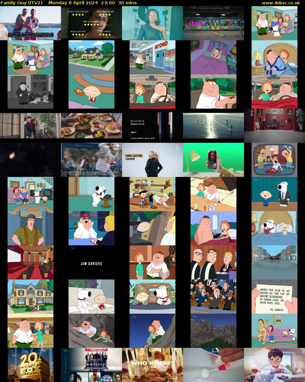 Family Guy (ITV2) Monday 8 April 2024 23:00 - 23:30