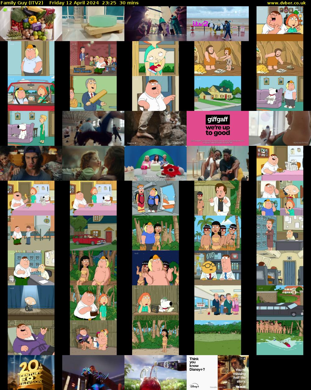 Family Guy (ITV2) Friday 12 April 2024 23:25 - 23:55
