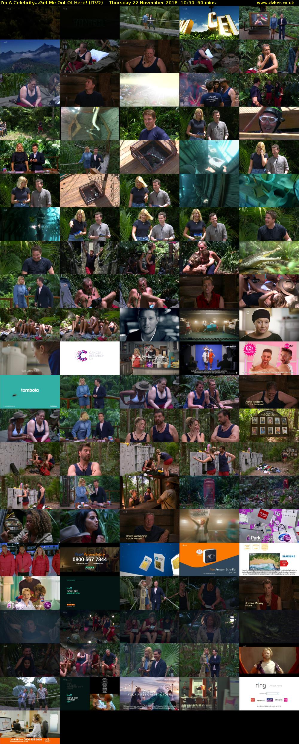 I'm A Celebrity...Get Me Out Of Here! (ITV2) Thursday 22 November 2018 10:50 - 11:50