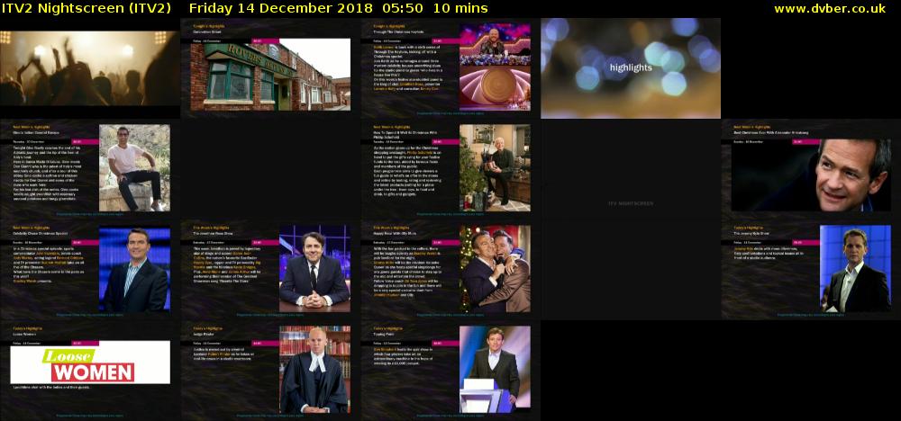 ITV2 Nightscreen (ITV2) Friday 14 December 2018 05:50 - 06:00