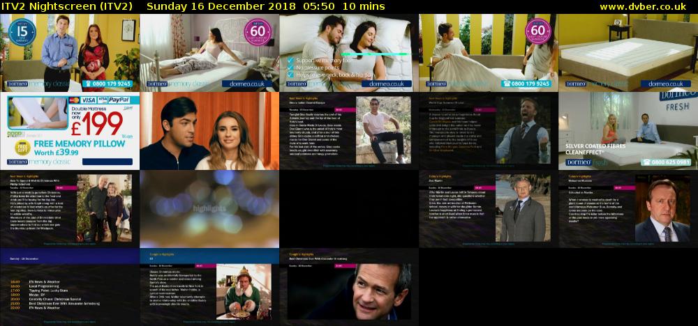 ITV2 Nightscreen (ITV2) Sunday 16 December 2018 05:50 - 06:00