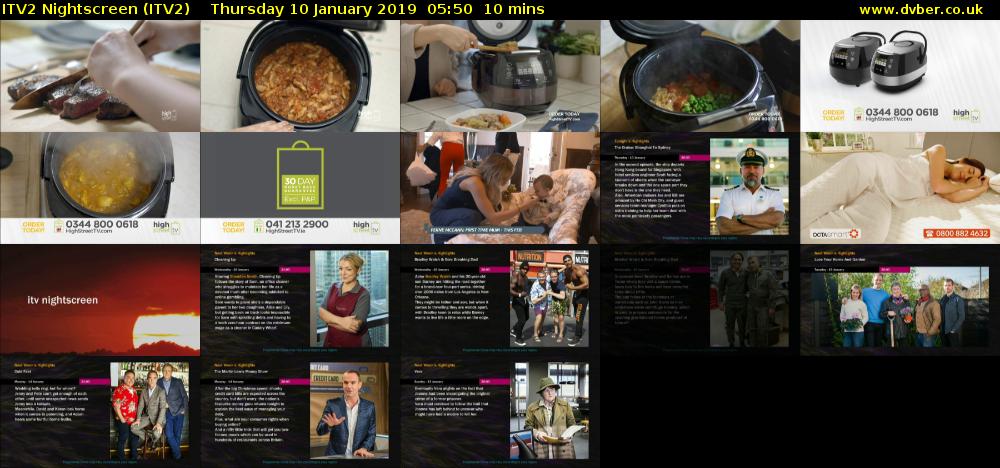 ITV2 Nightscreen (ITV2) Thursday 10 January 2019 05:50 - 06:00