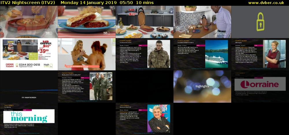 ITV2 Nightscreen (ITV2) Monday 14 January 2019 05:50 - 06:00